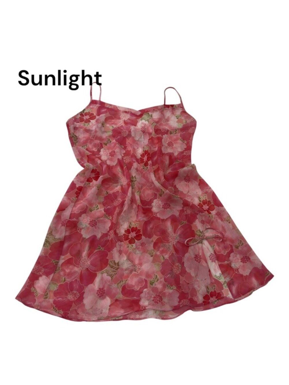 Murano Vintage 2YK Sleepwear Pink Floral Sheer Sexy Slip Dress Women SZ L